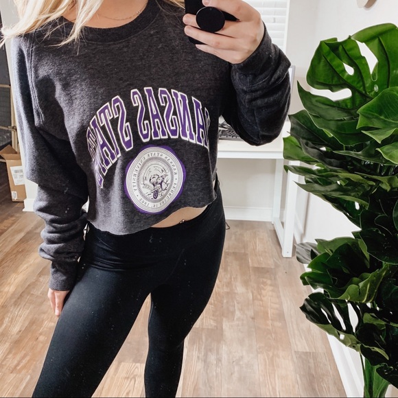 Tops - Kansas State Cropped Collegiate Crewneck